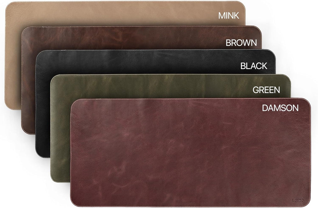 Top Grain Leather Extended Mouse Pad – Large Desk Mat for Office & Gaming, Smooth Writing Surface, Non-Slip Base, Durable & Stylish Workspace Accessory